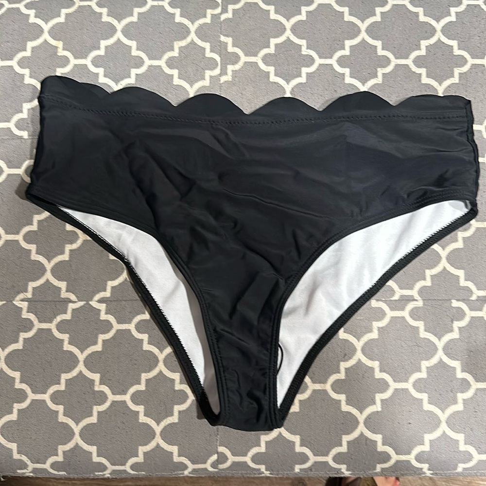 Black Mid rise Swim Bottoms